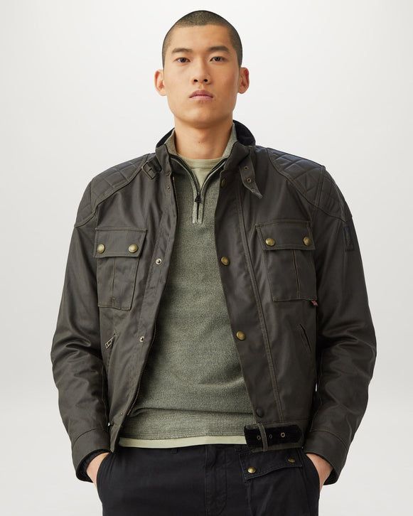 Olive green motorcycle jacket hotsell
